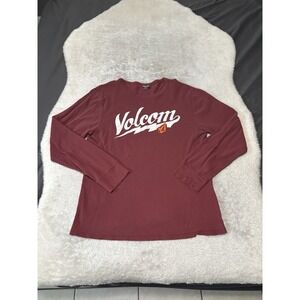 Vintage Volcom Mens Red Long Sleeve Y2K Shirt Size XL‎ Skate Spellout